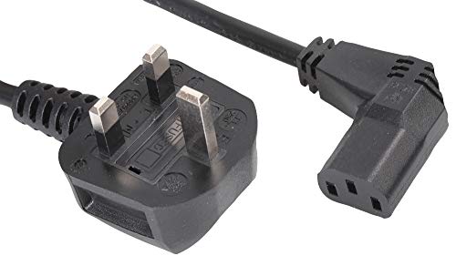 Pro Elec PE01141 Netzstecker (UK-Stecker, 13 A, 90 Grad IEC C13-Buchse, 1 m) von PRO-ELEC