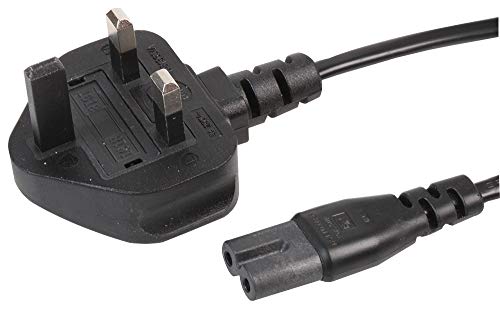 Pro Elec PEL00809 UK-Netzstecker auf C7-Kabel, Schwarz, 1 m von PRO-ELEC