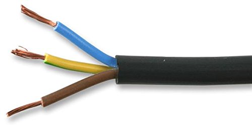 Pro Elec PEL01088 3-adriges Netzkabel, 1,50 mm2, 16 A, Schwarz, 100 m von PRO-ELEC