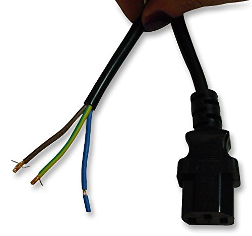 Pro Elec PEL67002 m IEC C13 Buchse auf freie Enden Stromkabel, 5 A, Schwarz von PRO-ELEC