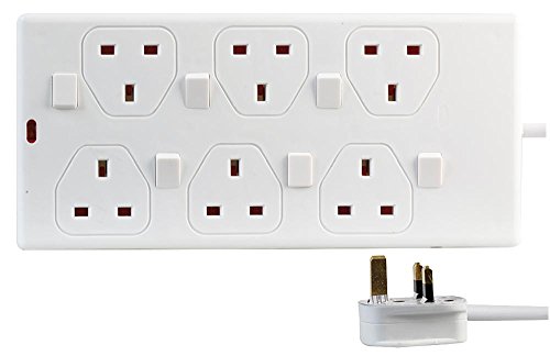Pro Elec Verlängerungskabel, 6-Wege, einzeln geschaltet 2m White Pro Elec Verlängerungskabel, 6-Wege, einzeln geschaltet 2m White von PRO-ELEC