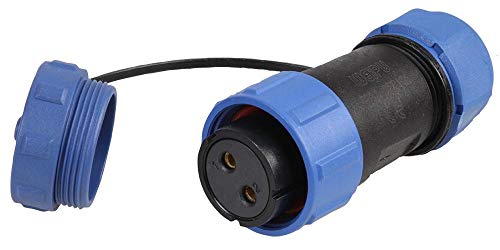 Rundgewinde Inline-Steckdose 2-polig, 7-12 mm, IP68 von PRO-ELEC
