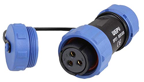 Rundgewinde Inline-Steckdose 3-polig, 7-12 mm, IP68 von PRO-ELEC