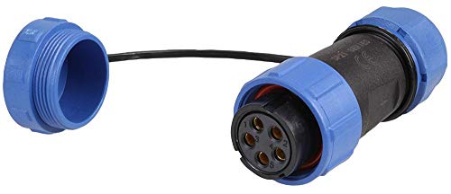 Rundgewinde Inline-Steckdose 5-polig, 7-12 mm, IP68 von PRO-ELEC