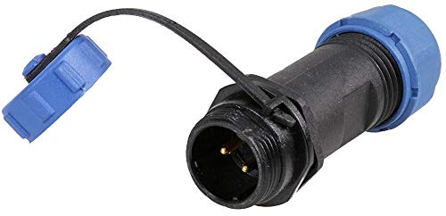 Rundgewinde Stecker Inline Plug, 2-polig, 5-8mm, IP68 von PRO-ELEC