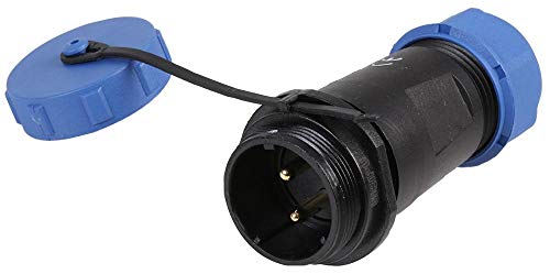 Rundgewinde Stecker Inline Plug, 2-polig, 7-12mm, IP68 von PRO-ELEC