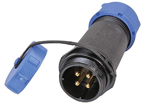 Rundgewinde Stecker Inline Plug, 4-polig, 7-12mm, IP68 von PRO-ELEC