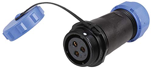 Rundgewinde Stecker Inline Steckdose, 3-polig, 7-12 mm, IP68 von PRO-ELEC