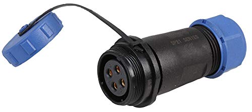 Rundgewinde Stecker Inline Steckdose, 4-polig, 7-12 mm, IP68 von PRO-ELEC
