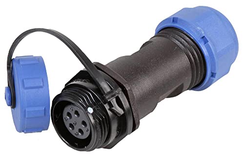 Rundgewinde Stecker Inline Steckdose, 5-polig, 5-8mm, IP68 von PRO-ELEC