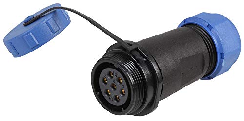 Rundgewinde Stecker Inline Steckdose, 7-polig, 7-12 mm, IP68 von PRO-ELEC