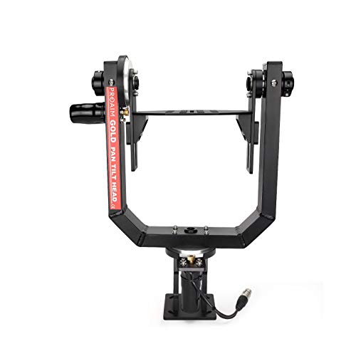 PROAIM™ Gold Kamera-Schwenken Kippen Kopf mit 12-V-Joystick-Steuerung | Motorisierter Schwenk-Neige-Kopf für Jib Crane Stativ DV Video DSLR Kamera (PT-Gold) von PROAIM