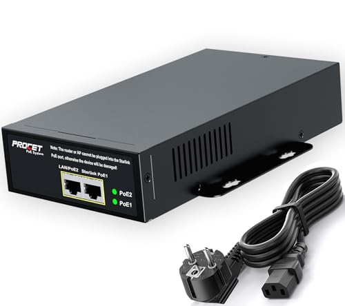 PROCET Starlink Gen 3 PoE Injektor 150W Gigabit Starlink Ethernet Adapter Gen 3 mit 6KV Blitzschutz, IEEE802.3AT LAN/PoE 2-in-1 Ausgang für Starlink V3, PT-PSE109GAT-160 PROCET Starlink Gen 3 PoE Injektor 150W Gigabit Starlink Ethernet Adapter Gen 3 mit 6KV Blitzschutz, IEEE802.3AT LAN/PoE 2-in-1 Ausgang für Starlink V3, PT-PSE109GAT-160 von PROCET PoE System