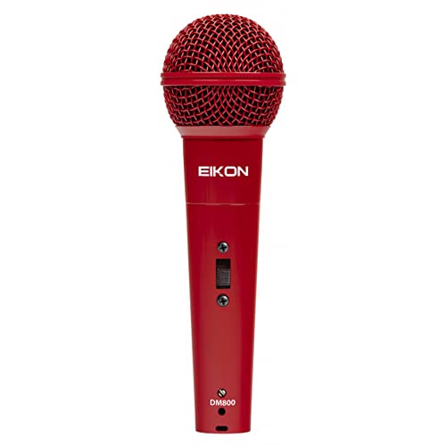 PROEL EIKON DM800RD Dynamisches Mikrofon für Gesang, Gesang und Karaoke, Rot + Kanonenkabel XLR 3P Stecker auf XLR 3F Buchse 4,5 m (EIKON DM800RD) von PROEL