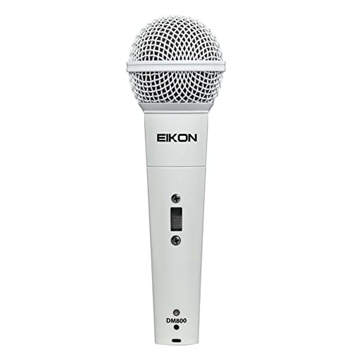 PROEL Eikon DM800WH Dynamisches Mikrofon für Sprache, Gesang und Karaoke, Weiß + Cannon XLR 3P Stecker auf Cannon XLR 3F Buchse 4,5 m schwarz (Eikon DM800WH) von PROEL