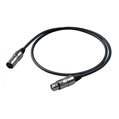 Proel BULK250LU2 - Professionelles ausgewogenes Mikrofonkabel mit Lenkradstecker, Cannon XLR 3P, männlich auf fliegender Stecker, Cannon XLR 3P weiblich (2 m) von PROEL