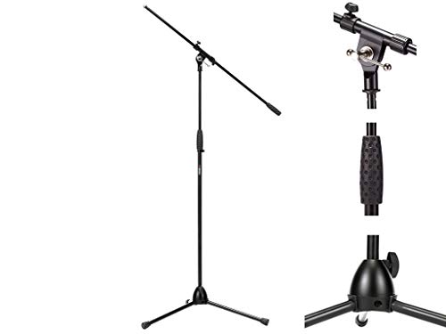 Proel RSM195BK Professionelles Mikrofonstativ mit Galgen (Stativhöhe: 97,5-158cm, Boom-Länge: 82cm) schwarz von PROEL