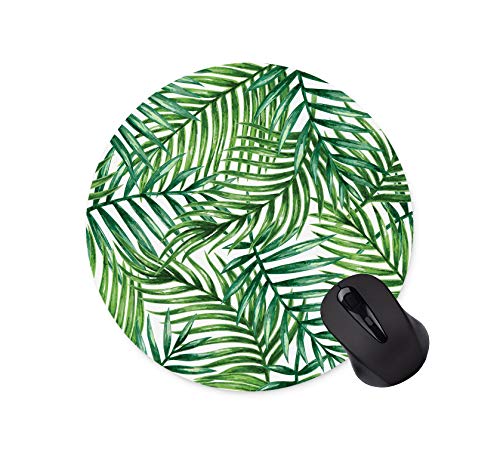Mauspad / Mauspad mit Kaktus, rund, rutschfest, Grün 7.90" x 7.90" x 0.1" Tropical Floral Mouse Pad von PROEVER