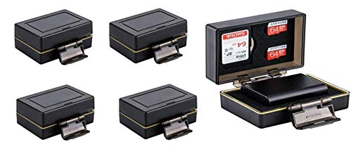 4 Stück - 2-1 Speicherkarten und Akku Schutzbox Universal (56 x 38 x 21 mm) - Wasserdicht - von PROFOX