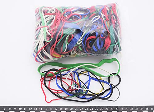 PROGOM Gummibänder, 500 g – mehrere Farben, Größen (30 mm-200 mm), Breiten (1,7 mm-10 mm) von PROGOM