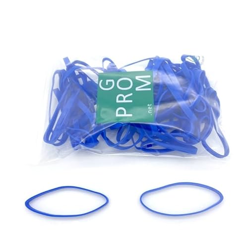 Progom - Elastisch – Material TPR – Latex frei – 80 mm x 5 mm – Beutel mit 50 Stück (blau) von PROGOM