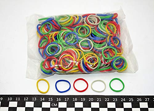 Progom - Gummibänder - 25(innendurchmesser 16) mm x 1.7mm - Bunt gemischt (rot,grün,blau,weiß,gelb) - beutel 50g von PROGOM