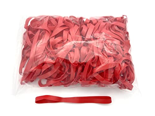 Progom - Gummibänder ohne Latex (TPR) – 200 (Ø127) mm x 10 mm – Farbe Rot – Beutel mit 1 kg von PROGOM