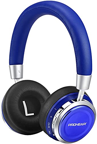 PROHEAR 010 Kopfhörer mit Geräuschunterdrückung für Kinder, leicht verstellbar, faltbar, Bluetooth, Musik-Kopfhörer, Lautstärkeregelung für Jugendliche,Blau von PROHEAR