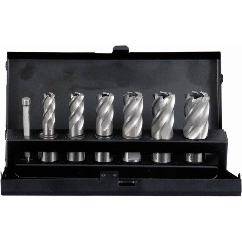 Projahn Sortiment Kernbohrer HSS-G mit Weldon-Schaft 12 bis 22 mm - 7-teilig von PROJAHN Präzisionswerkzeuge GmbH