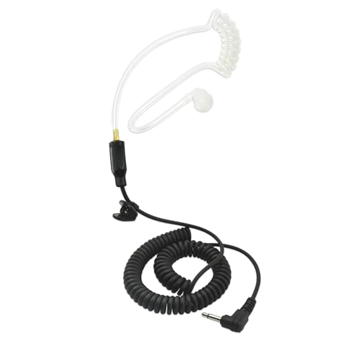 PROMAXPOWER Ohrhörer Schallschlauch 3,5 mm 1 Pin nur Hören, Schallschlauch mit Langem Kabel Kompatibel mit Lautsprechermikrofonen, Transceivern und ähnlichen Geräten mit Einer 3,5 mm Buchse, Schwarz von PROMAXPOWER