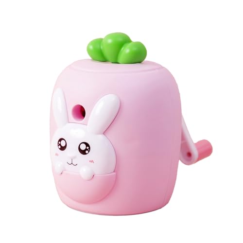 PROMISE FLOURISH Bunny Bleistiftspitzer, manueller Dreh-Bleistiftspitzer für Schule, Büro, Zuhause (Rosa) von PROMISE FLOURISH