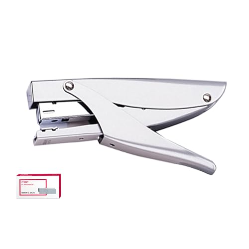 PROMISE FLOURISH Clipper Heftgerät mit 20 Blatt Papier, Handzange, Hefter mit 1000 Heftklammern, Metallhefter für Büro, Schule, Zuhause (Silber) von PROMISE FLOURISH