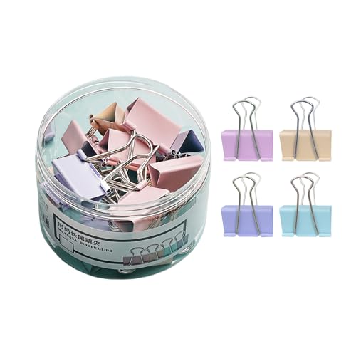 PROMISE FLOURISH Clips für Papierbinder, 48 Stück, bunt, Metall, langer Schwanz, für Zuhause, Schule, Büro (2,5 cm) von PROMISE FLOURISH