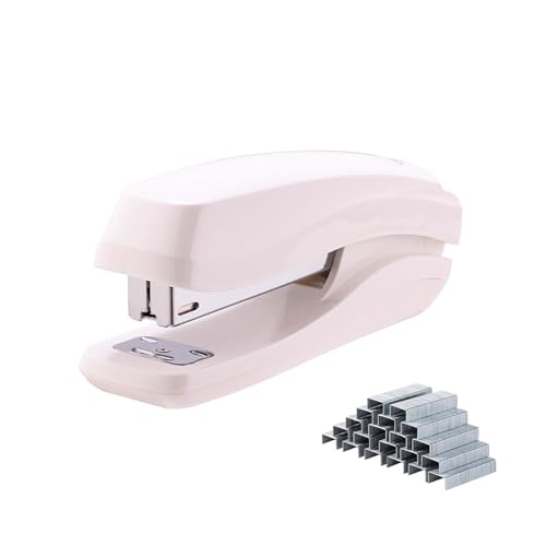 PROMISE FLOURISH Desktop Hefter, Mini Hefter mit großer Kapazität 100 Heftklammern, 2 Bindungsmodi Heftklammern für Büro Schule Zuhause (Weiß) von PROMISE FLOURISH