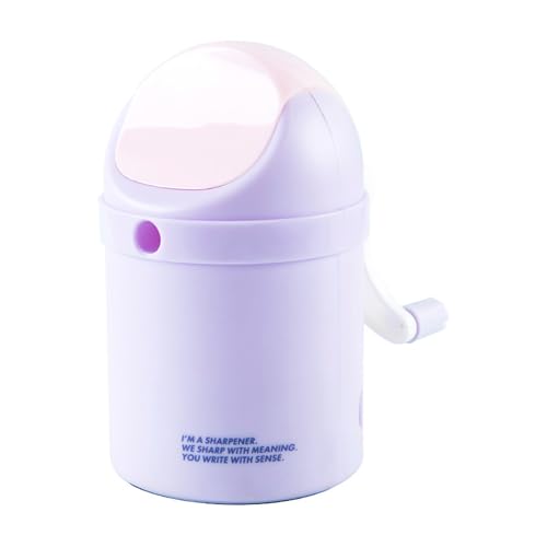 PROMISE FLOURISH Manueller Bleistiftspitzer, Schulbedarf, Bleistiftspitzer zum Skizzieren, anthrazitfarbene Buntstifte (lila) von PROMISE FLOURISH