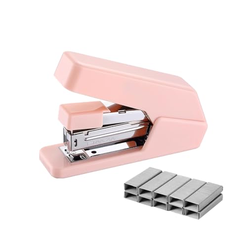 PROMISE FLOURISH Müheloses Heftgerät, strapazierfähig, 2 Bindungsmodi, ergonomischer Heftgerät mit 1000 Heftklammern für Büro, Schule, Zuhause (Rosa) von PROMISE FLOURISH