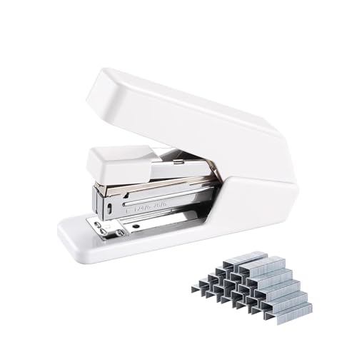 PROMISE FLOURISH Müheloses Heftgerät Schwerlast, 2 Bindungsmodi, ergonomischer Hefter mit 1000 Heftklammern für Büro, Schule, Zuhause (Weiß) von PROMISE FLOURISH
