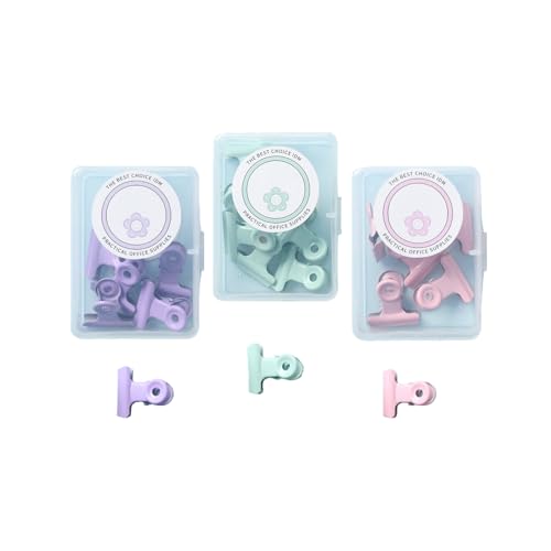 PROMISE FLOURISH Papierbinder-Clips, 3 Boxen, bunte Metall-Rechnungsklammer, für Zuhause, Schule, Büro (2,2 cm) von PROMISE FLOURISH