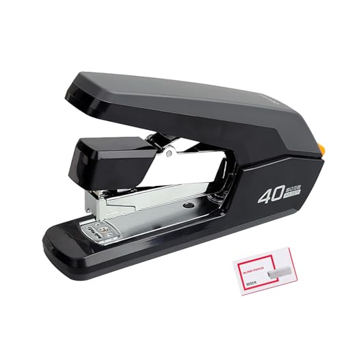 PROMISE FLOURISH Schwerlasthefter mit 50 Blatt Papier, Desktop-Hefter mit 1000 Heftklammern, kraftfreier Hefter für Büro, Schule, Zuhause (Schwarz) von PROMISE FLOURISH