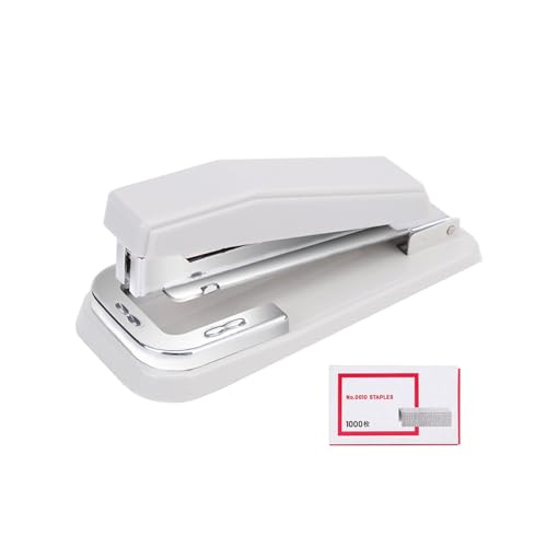 PROMISE FLOURISH Tacker Rotary Hefter mit 1000 Heftklammern, Multifunktionales Arbeitssparendes Heftgerät für Büro Schule Zuhause (Weiß) von PROMISE FLOURISH