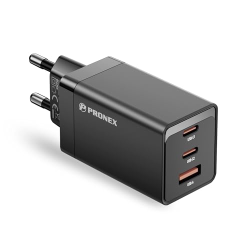 PRONEX® - 67W USB-C Ladegerät mit GaN-Technolgie & 3 Ports - Universal PD 3.0 Schnellladegerät kompatibel mit Apple, Samsung & Google - Quick Charger & Netzteil für Handy & Laptop von PRONEX