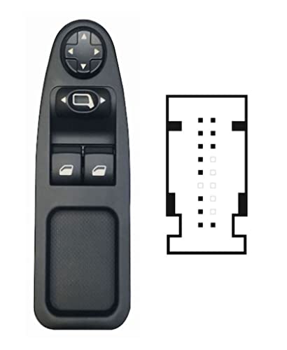 Fensterheber Knopf hergestellt für Fiat Scudo von 2007 bis 2008 Tür. Links Tasten 12 PIN v.Ret el 6554ZH von PROPOSTEONLINE