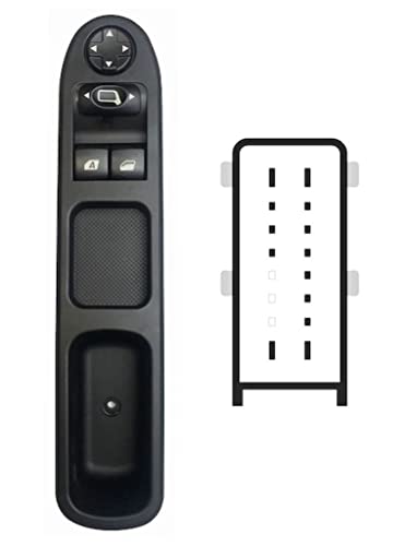 PROPOSTEONLINE Fensterheber Knopf für Peugeot 207 CC ab 2006, Schwarz, Drucktaste, manuell, 2-Wege, 13 PIN, Durchsteckmontage, 2 Positionen von PROPOSTEONLINE