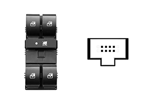 Fensterheber für Fiat Idea 2003-2012 Links 8 PIN v.Ret + Alzacr el 735441902 von PROPOSTEONLINE, Schwarz, Drucktaste, Druckknopf, manuell von PROPOSTEONLINE