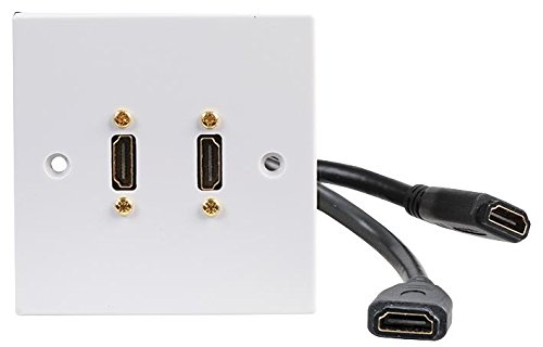 AV-Wandplatte mit 2 HDMI-Buchsen, vertikales Layout mit Fly Leads von PROSIGNAL