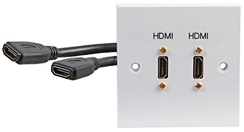 AV-Wandplatte mit 2 HDMI-Buchsen, vertikales Layout mit Fly Leads von PROSIGNAL