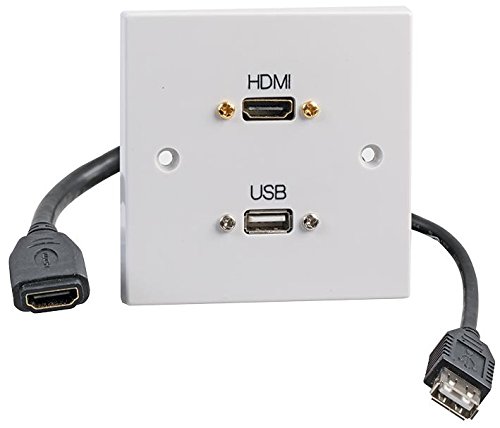 AV-Wandplatte mit HDMI- und USB-A-Buchse mit Fly-Kabel von PROSIGNAL