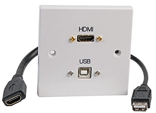 AV-Wandplatte mit HDMI- und USB-B-Buchse mit Fly-Kabel von PROSIGNAL