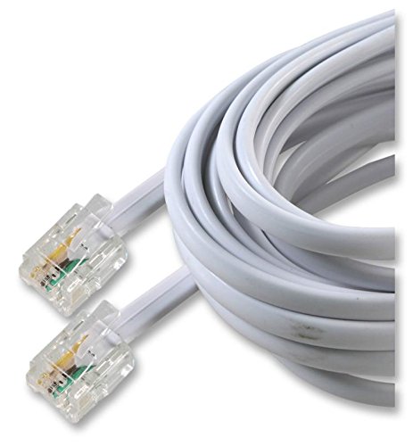 Pro Signal BT-115 RJ11 Breitband-/ADSL-Verlängerungskabel, 15 m, Weiß von PROSIGNAL