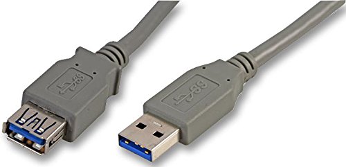 Pro Signal CAC250035 USB 3.0 A Stecker auf A Buchse, 1 m, Grau von PROSIGNAL